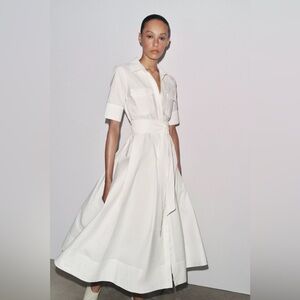 NWT ZARA ZW COLLECTION POPLIN MIDI DRESS